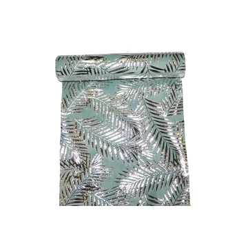 BM-28-558-102 Bársony anyag pálma mintás asztali futó 28 cm
