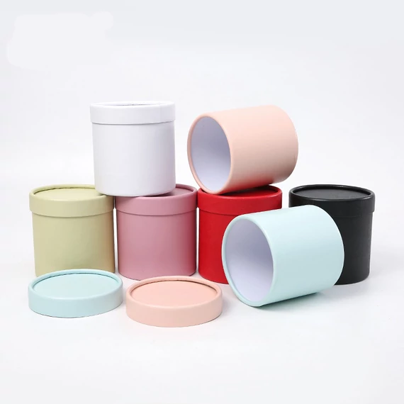 BOX-M1-036 BOX-M1 Virágdoboz henger egyszínű mályva 12,5 cm