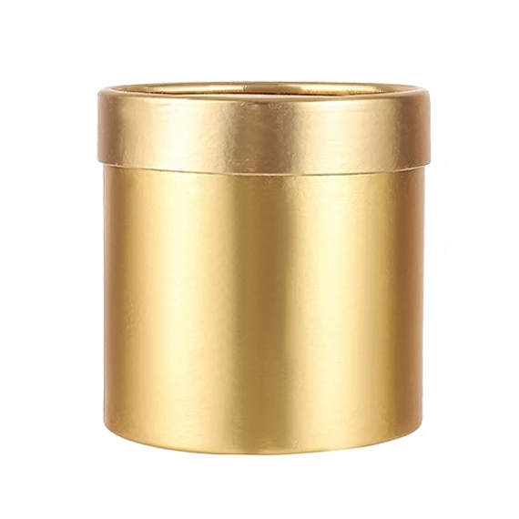 BOX-M2-062 BOX-M2 Virágdoboz henger metál arany 12,5 cm
