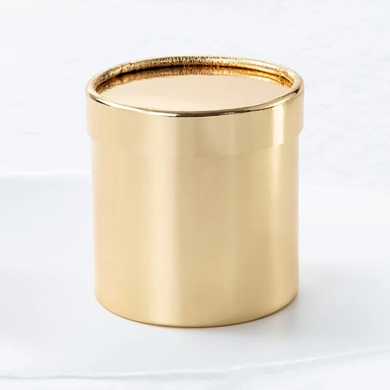 BOX-M2-062 BOX-M2 Virágdoboz henger metál arany 12,5 cm