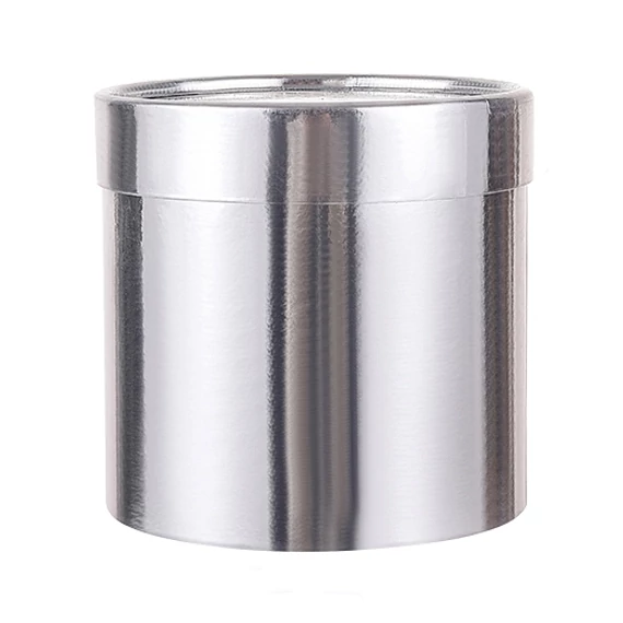 BOX-M2-124 BOX-M2 Virágdoboz henger metál ezüst 12,5 cm
